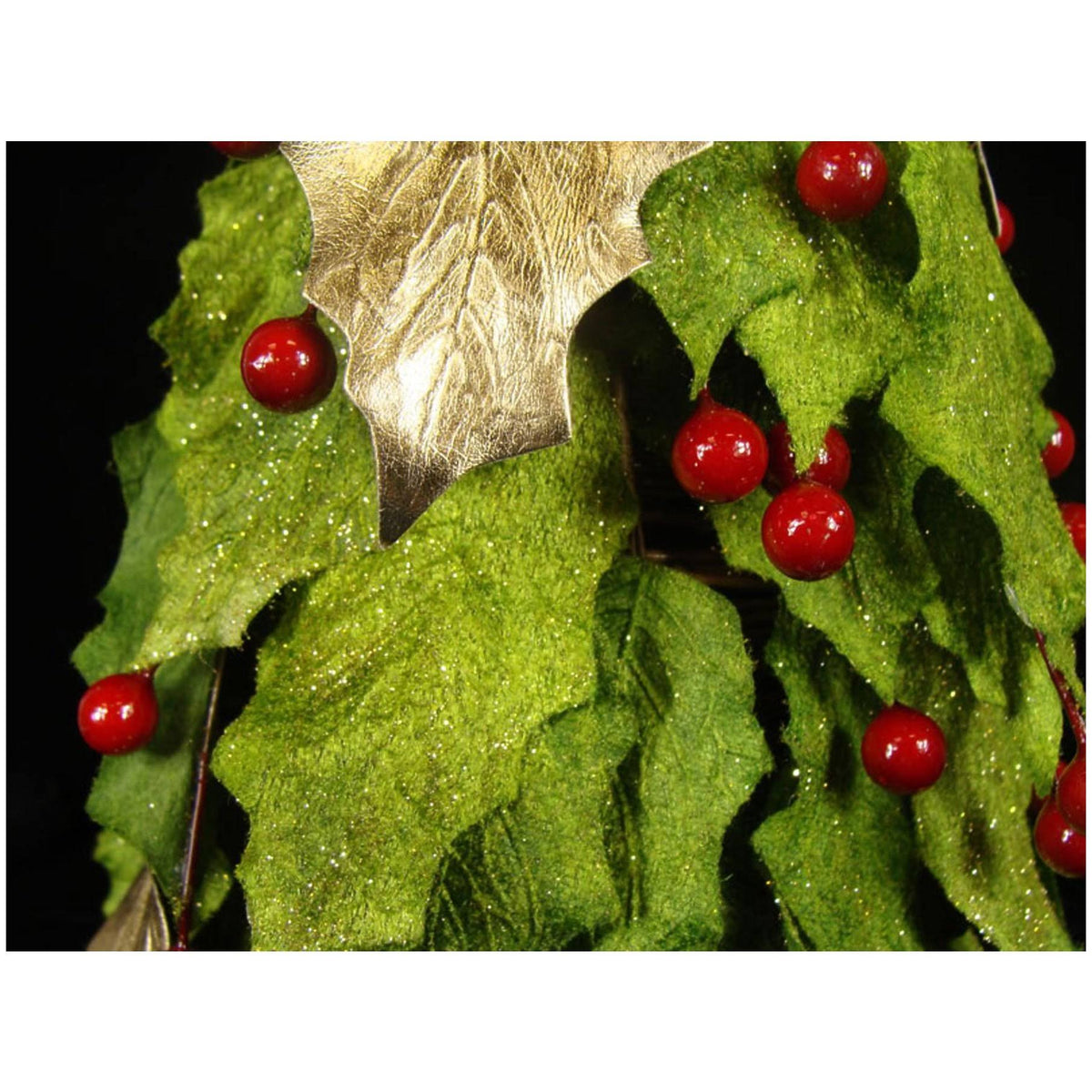 Artificial Red Holly Berry Leaf Christmas Cone Tree Z723863