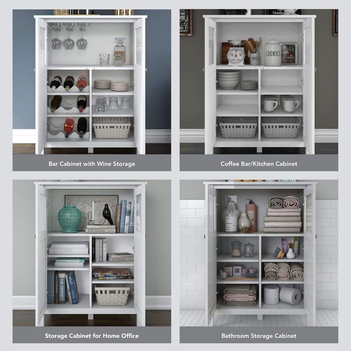 White Bathroom Storage Cabinet Y8942