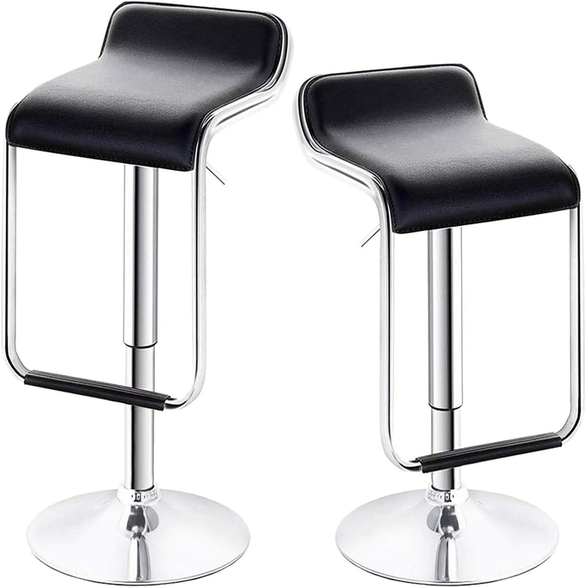 White Adjustable Swivel Bar Stools Set of 2 W15266