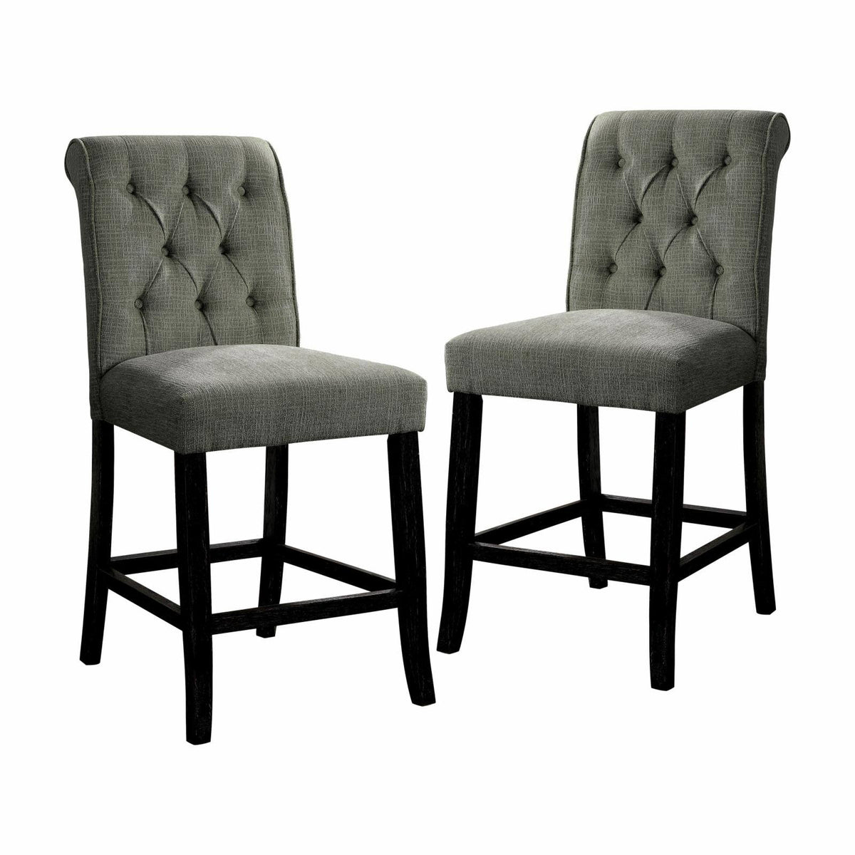 Chenille Counter Height Chair Set of 2 T36312