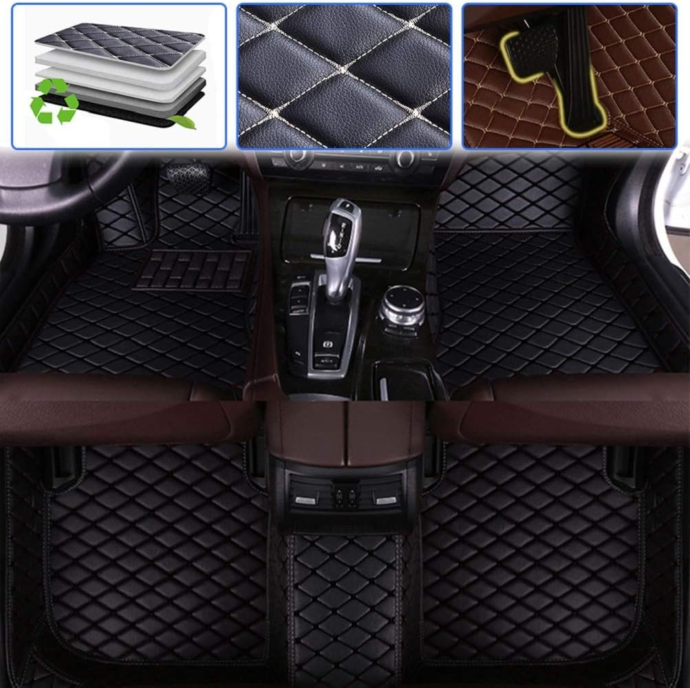 Custom Car Floor Mats Leather Waterproof Anti-Skid Full Coverage Set Black H1827
