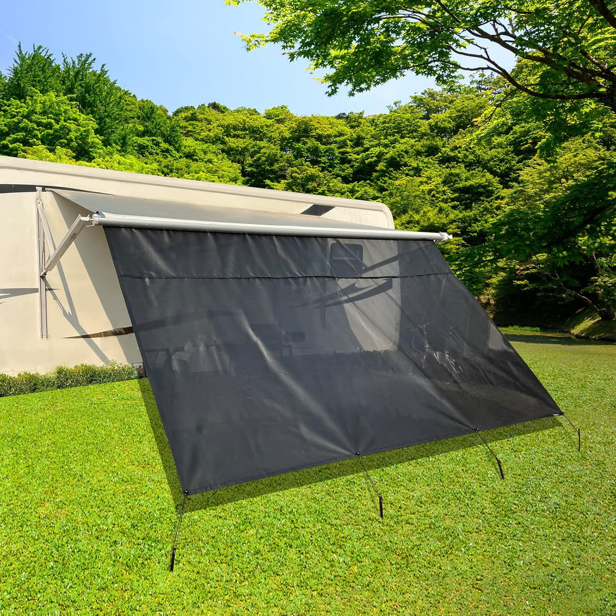 RV Awning Shade Screen with Zipper 8'X17'3'' S352139