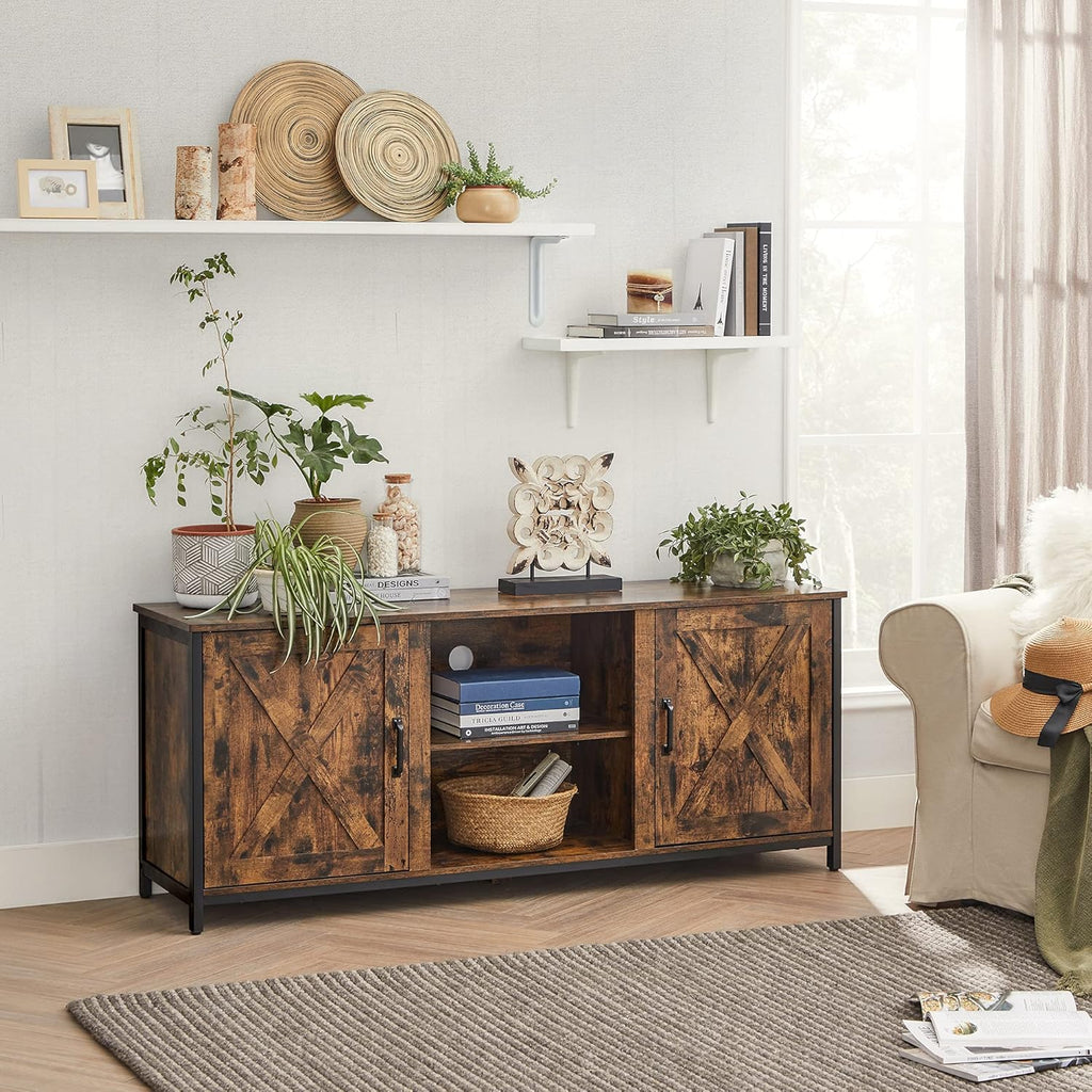 Farmhouse TV Cabinet with Adjustable Shelves D53950
