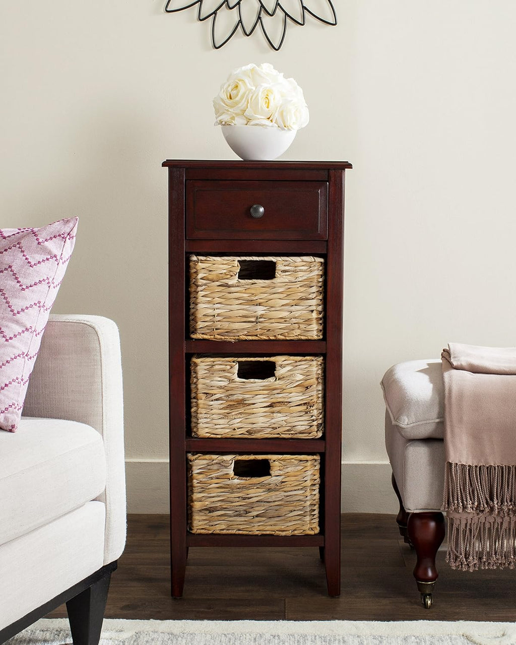 Distressed White Side Table M628802