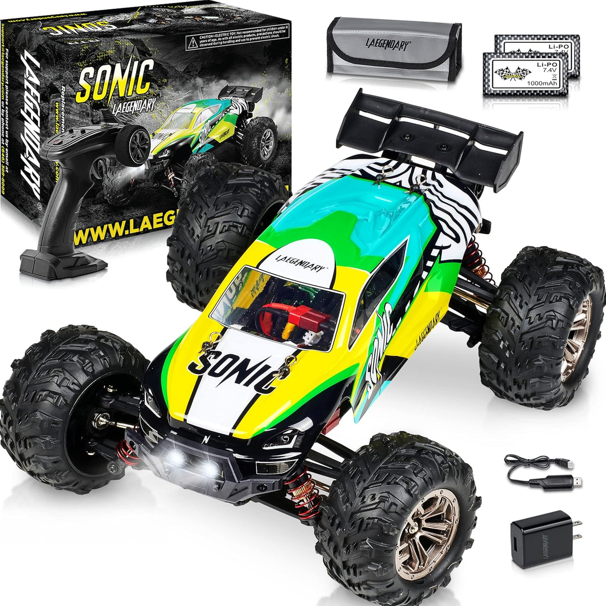 Off Road Remote Control Car 4x4 Truck 1:16 Scale Black Yellow B434