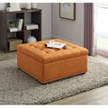 Orange Tufted Square Storage Ottoman X196
