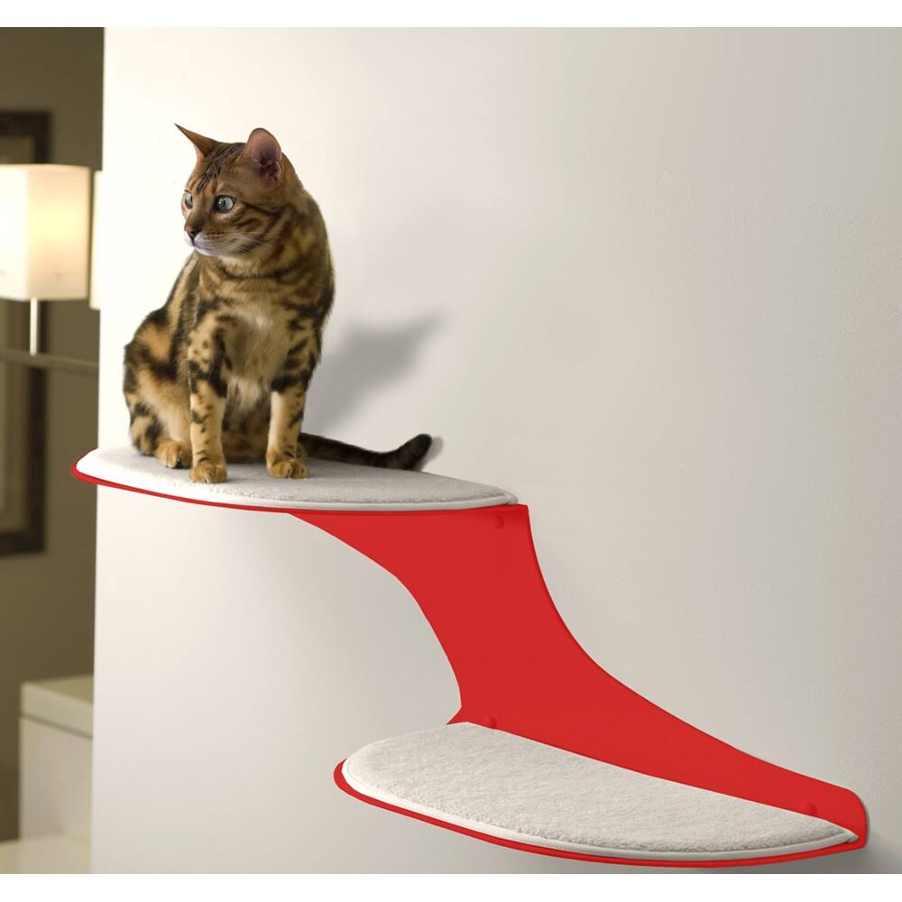 Red Left Facing Cat Shelf Z1963