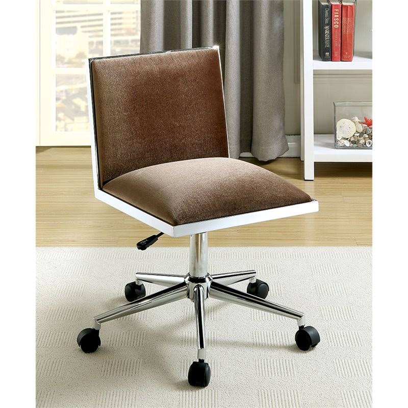 Brown Ergonomic Armless Office Chair D37010