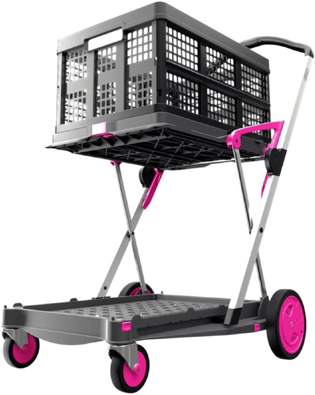 Collapsible Folding Trolley Cart with Storage Crate M201