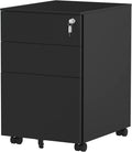 White 3 Drawer Metal File Cabinet with Lock and Wheels G929752