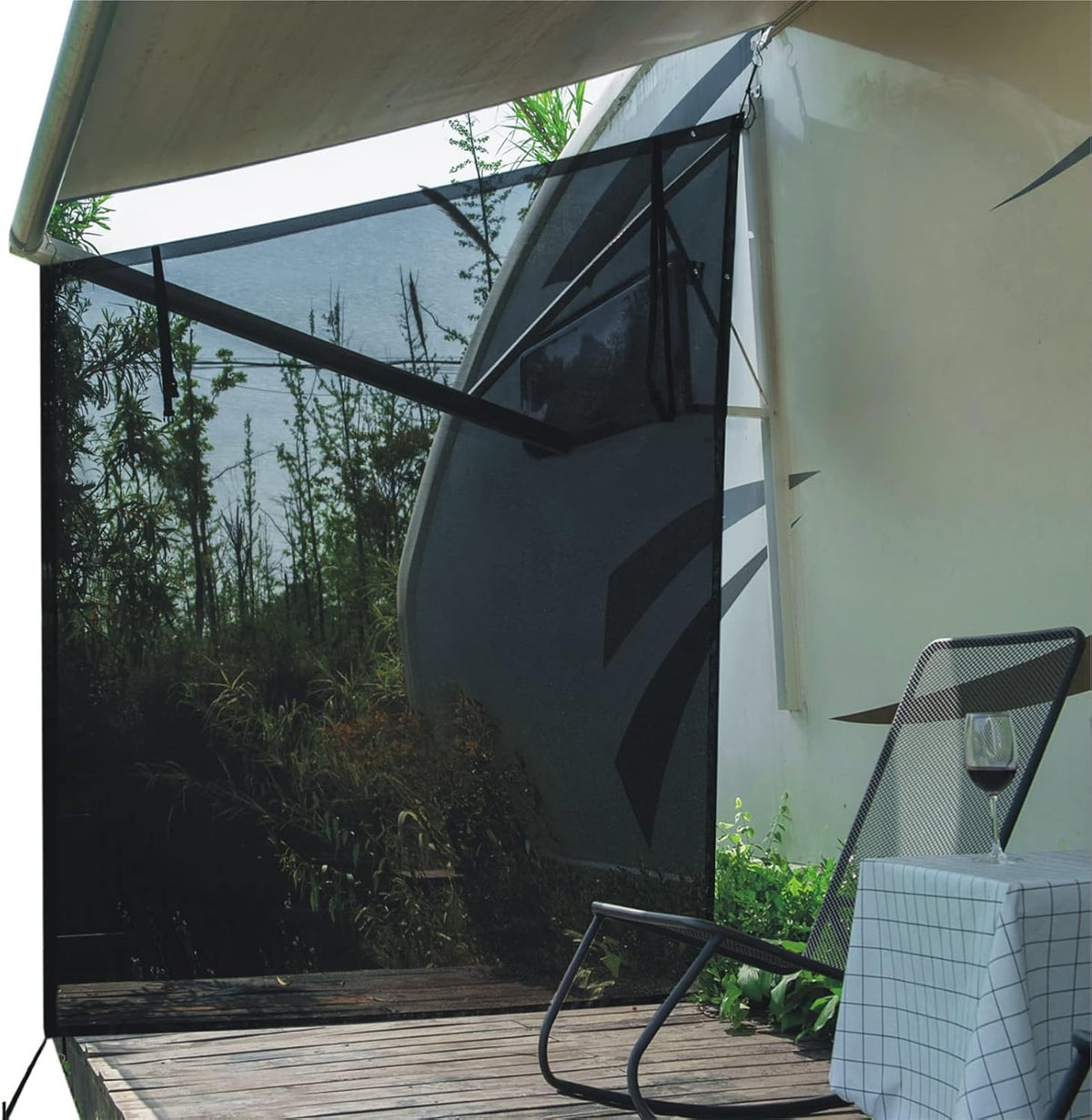 RV Awning Shade Screen with Zipper 8'X17'3'' S352139
