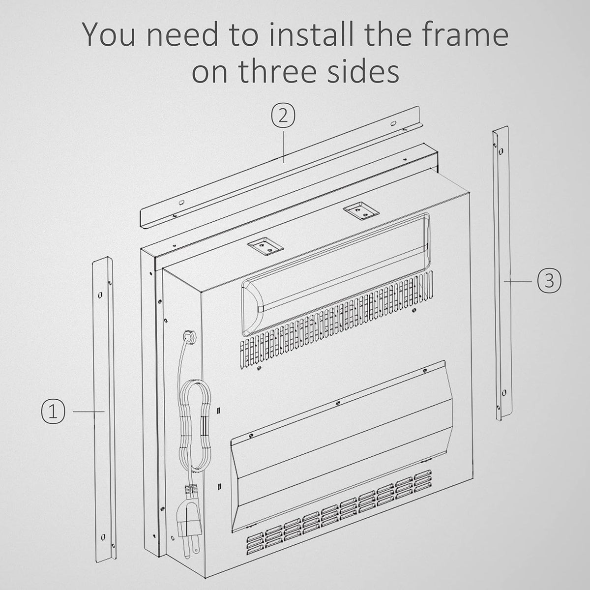 23 Electric Fireplace Insert with Adjustable Brightness, 1400W, Black G198