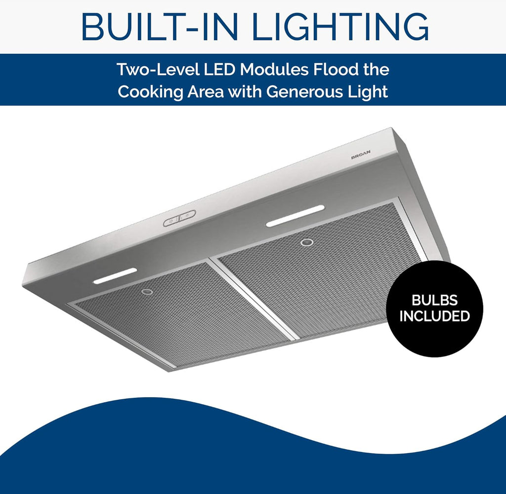42-Inch Stainless Steel Range Hood with Light J58762