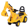 Yellow 3 in 1 Ride on Toy Excavator Digger Scooter Pulling Cart D7873