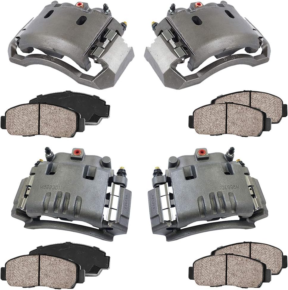 Front and Rear Calipers with Ceramic Brake Pads Kit W1058