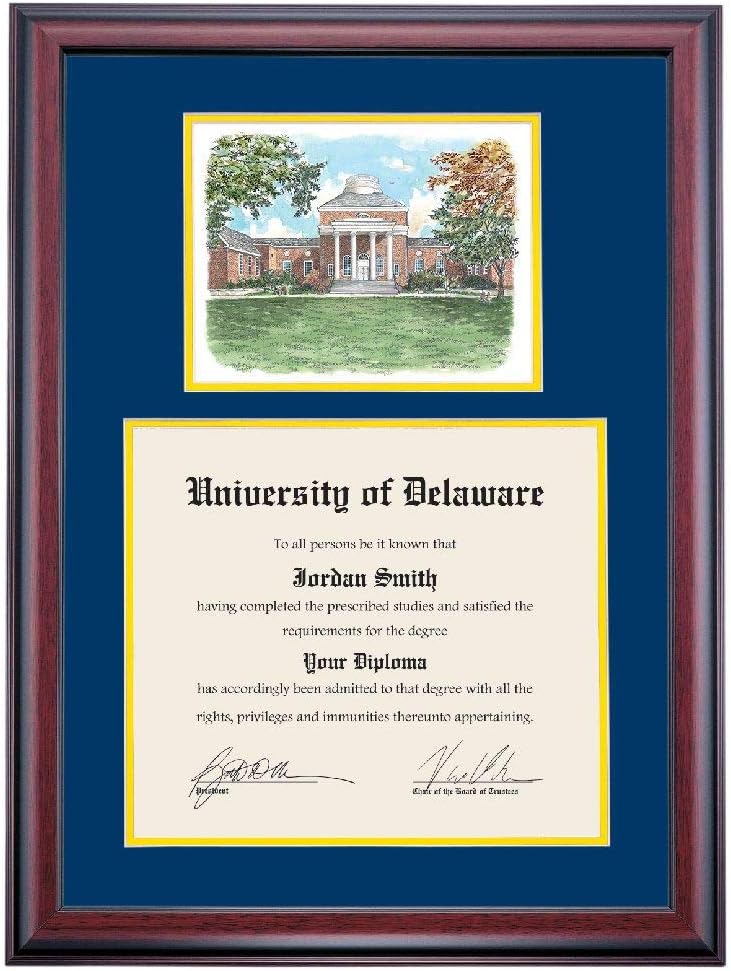 12 x 16 Diploma Frame with Navy Yellow Mat X460550