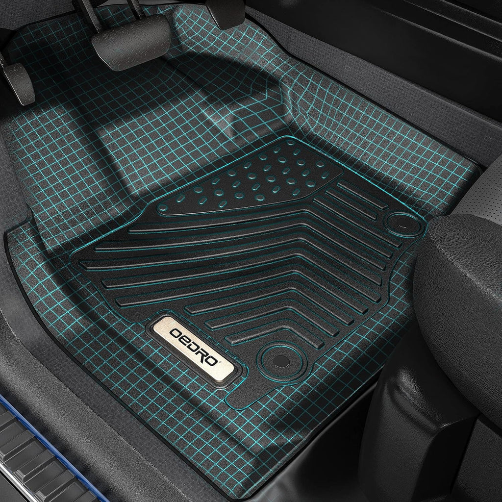 Black TPE All-Weather Floor Mats Full Set Liners S519