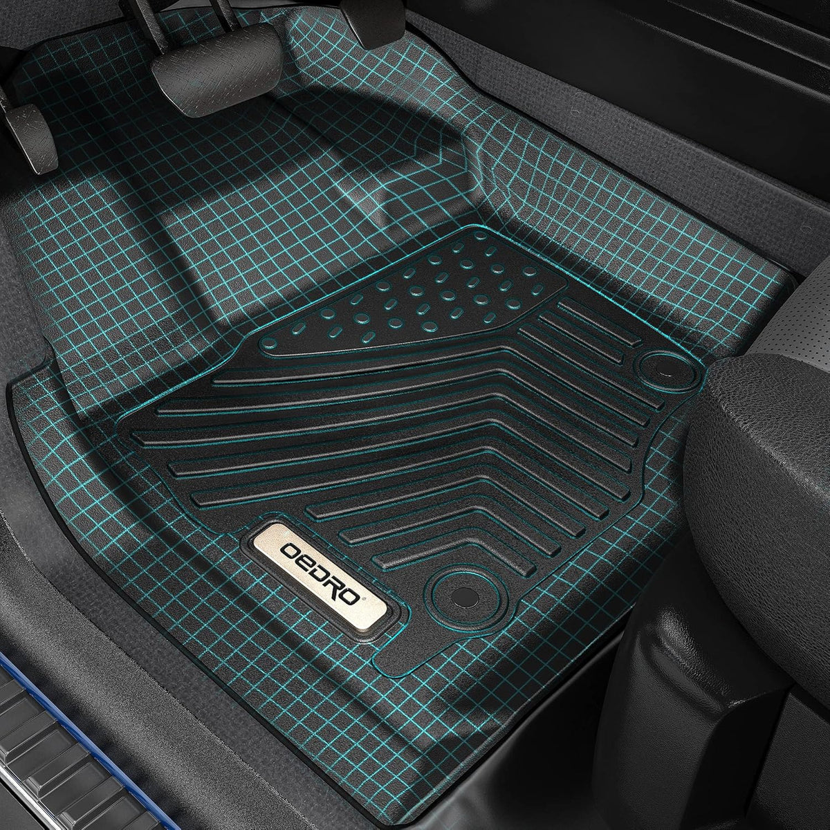 Black TPE All-Weather Floor Mats Full Set Liners S519