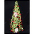 Artificial Red Holly Berry Leaf Christmas Cone Tree Z723863