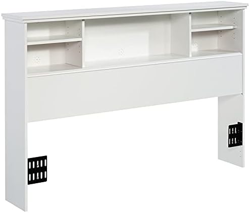 Wooden Full-Queen Bookcase Headboard in Glacier White M80119