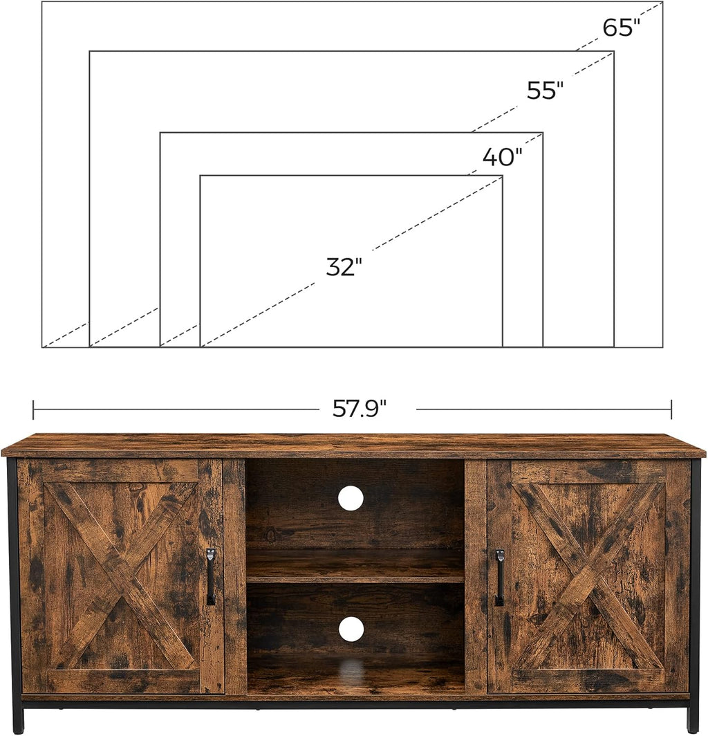 Farmhouse TV Cabinet with Adjustable Shelves D53950