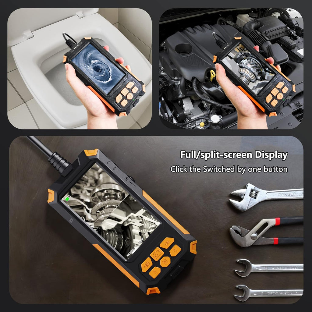 7.9mm 1080P Dual Lens Borescope Endoscope Camera with 4.5 IPS Screen C36568