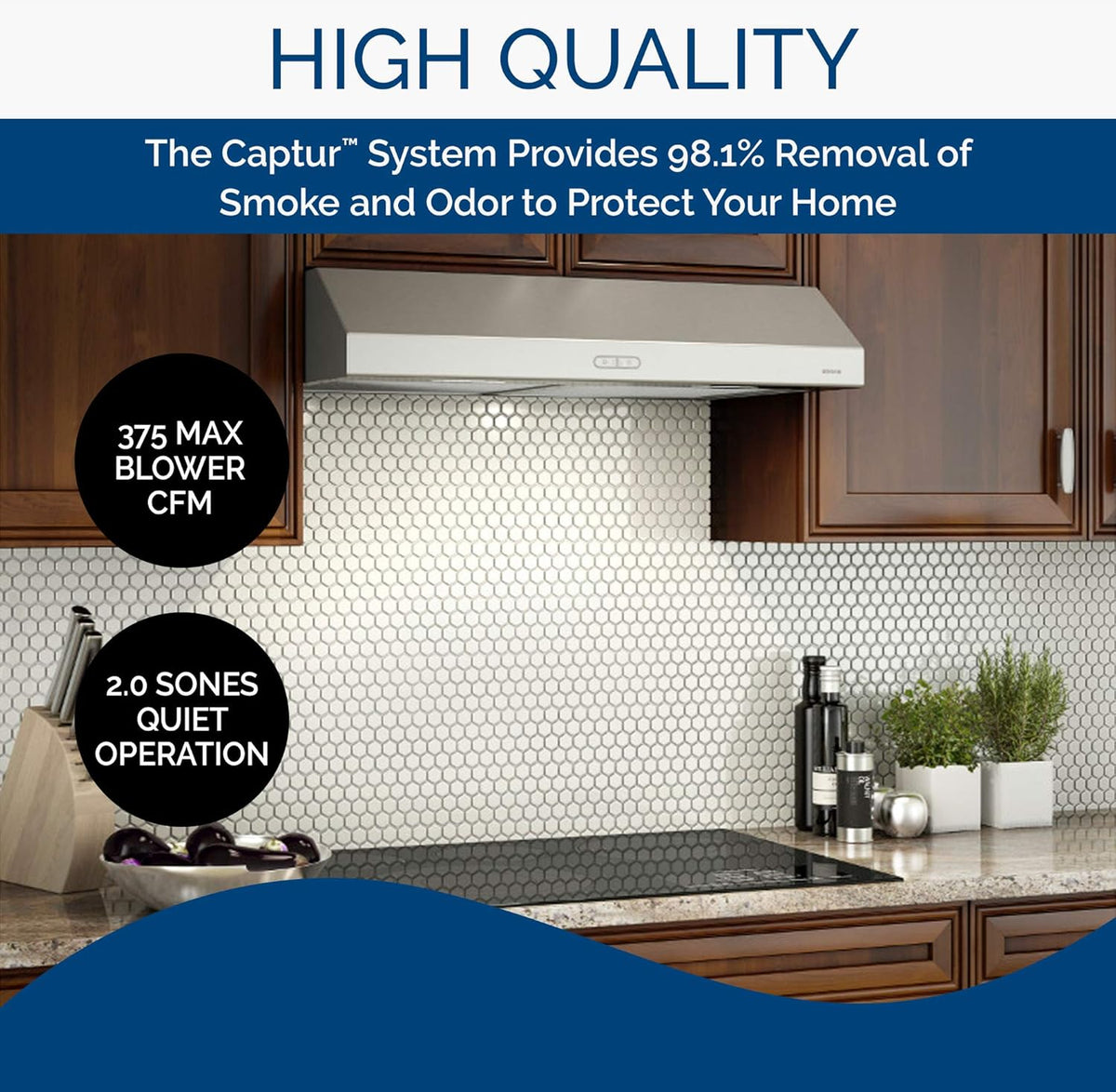 42-Inch Stainless Steel Range Hood with Light J58762
