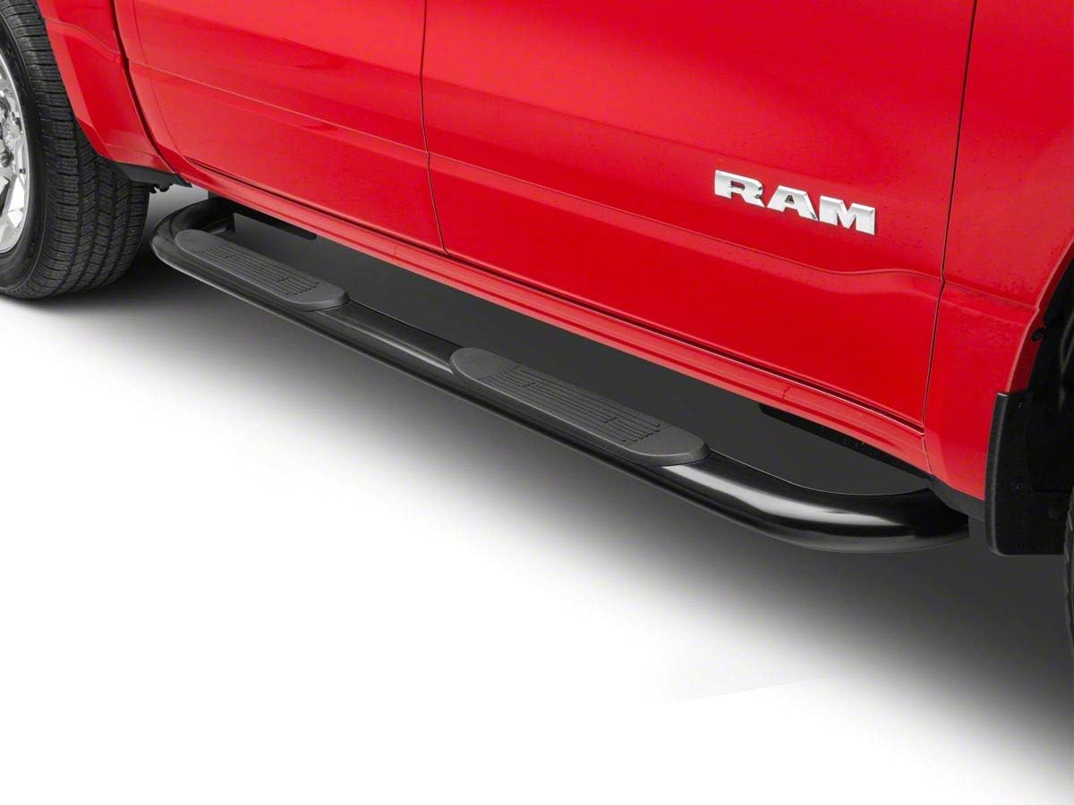 Black 4-Inch Oval Bent End Side Step Bars E596