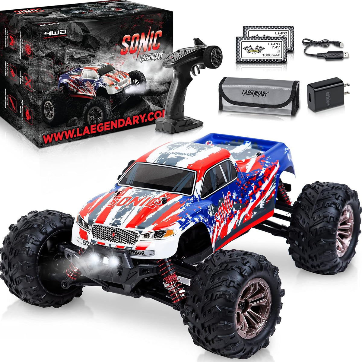 Off Road Remote Control Car 4x4 Truck 1:16 Scale Black Yellow B434