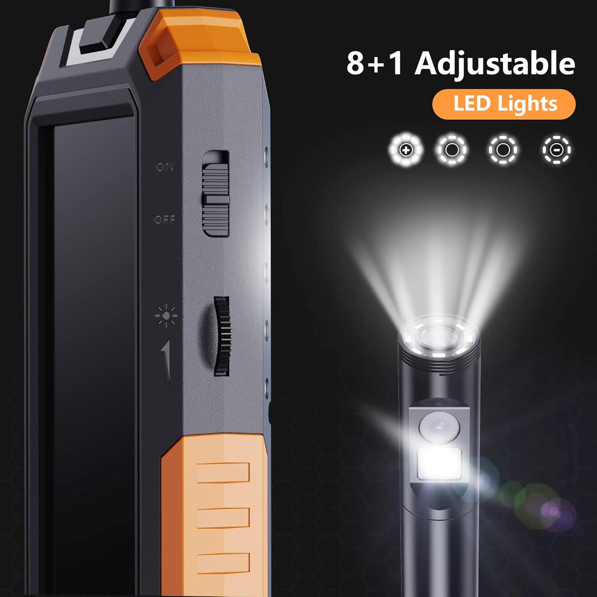7.9mm 1080P Dual Lens Borescope Endoscope Camera with 4.5 IPS Screen C36568