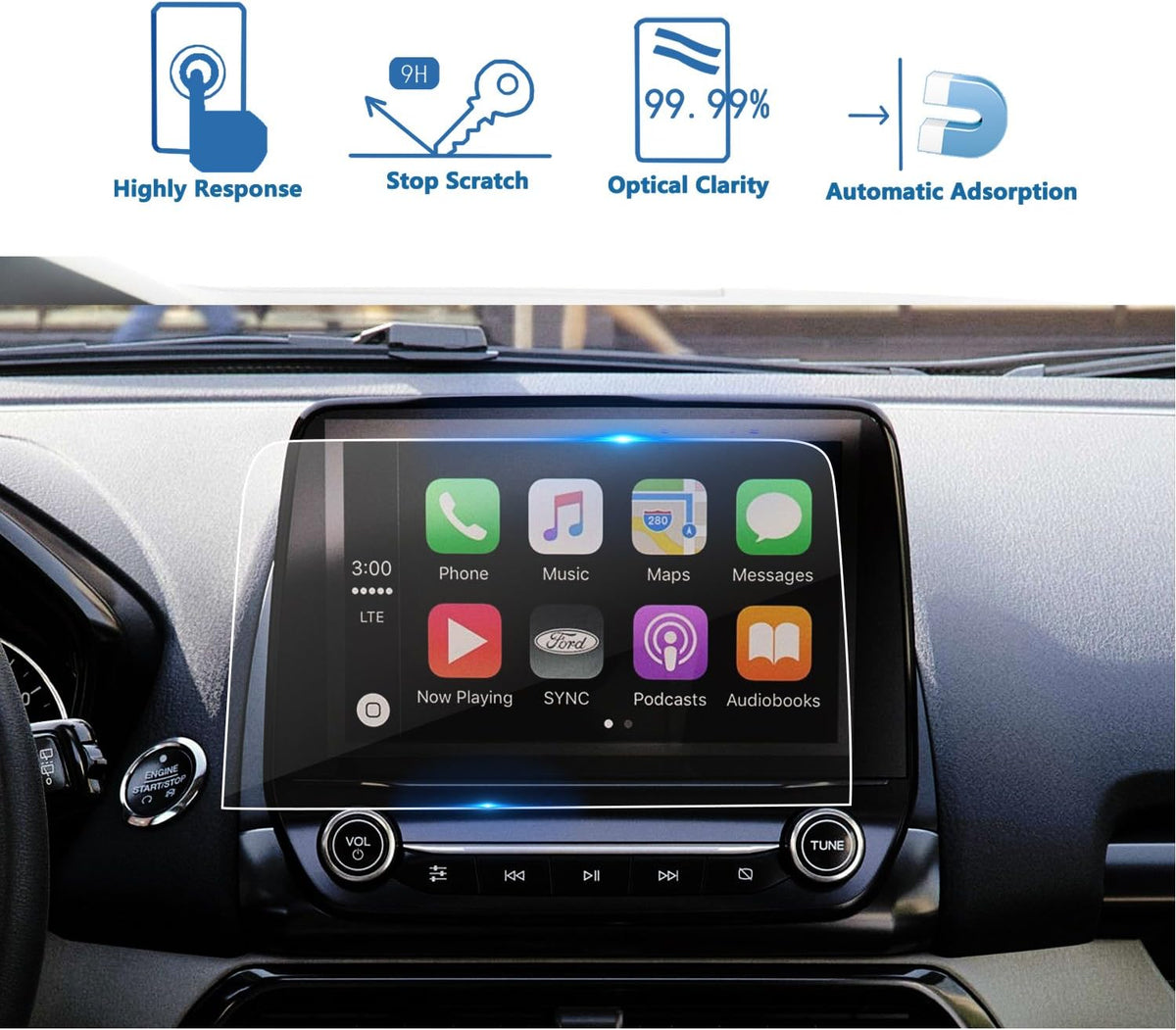 8 Inch Tempered Glass Car Navigation Screen Protector H279