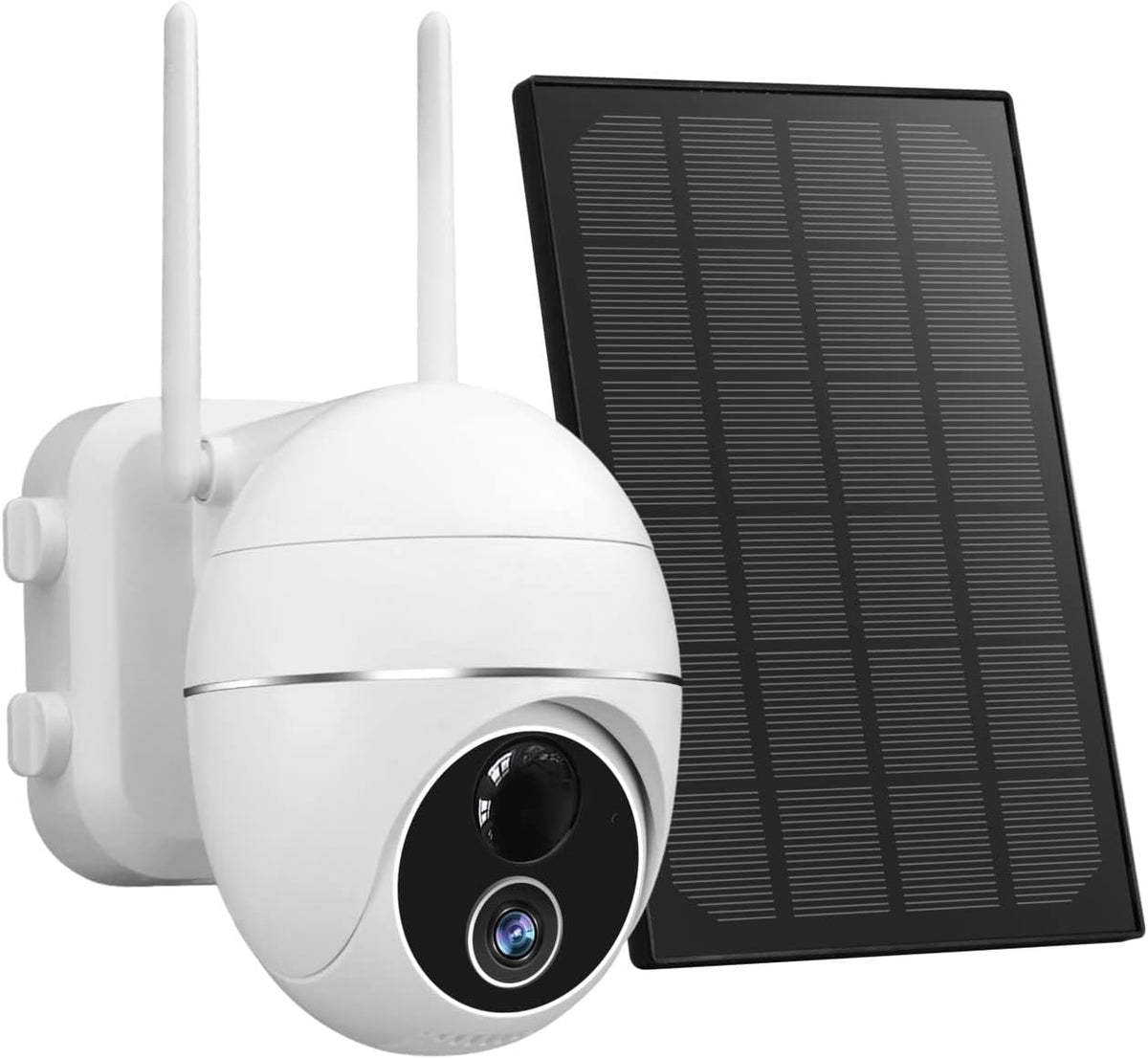 Outdoor Wireless Solar Security Camera, 15000mAh Battery Powered 360° WiFi PTZ Camera with Motion Detection, 2 Way Audio, Night Vision, IP65 Waterproof, SD /Cloud Storage C6555