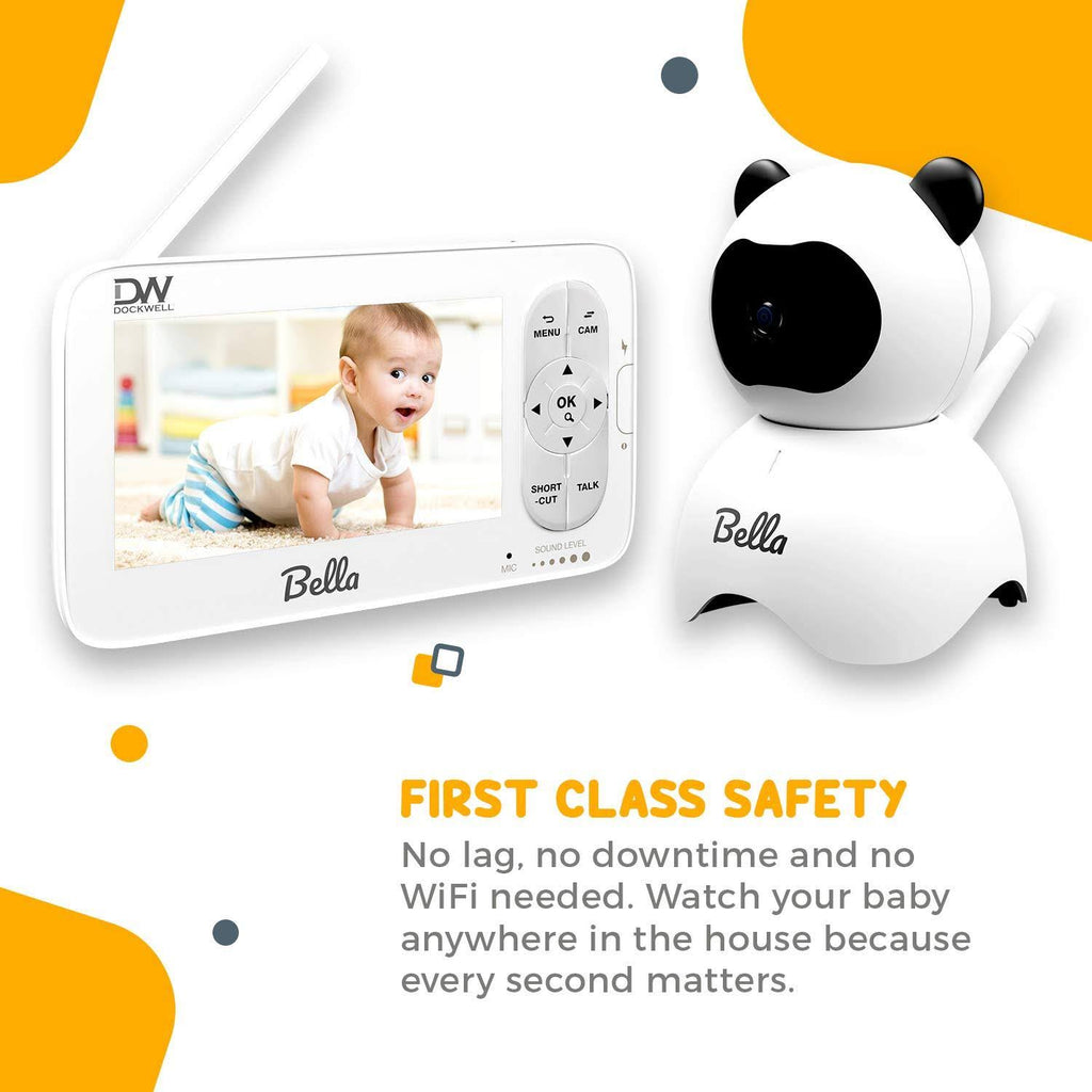 Video Baby Monitor 5 LCD Camera 2 Way Audio Night Vision Z5136