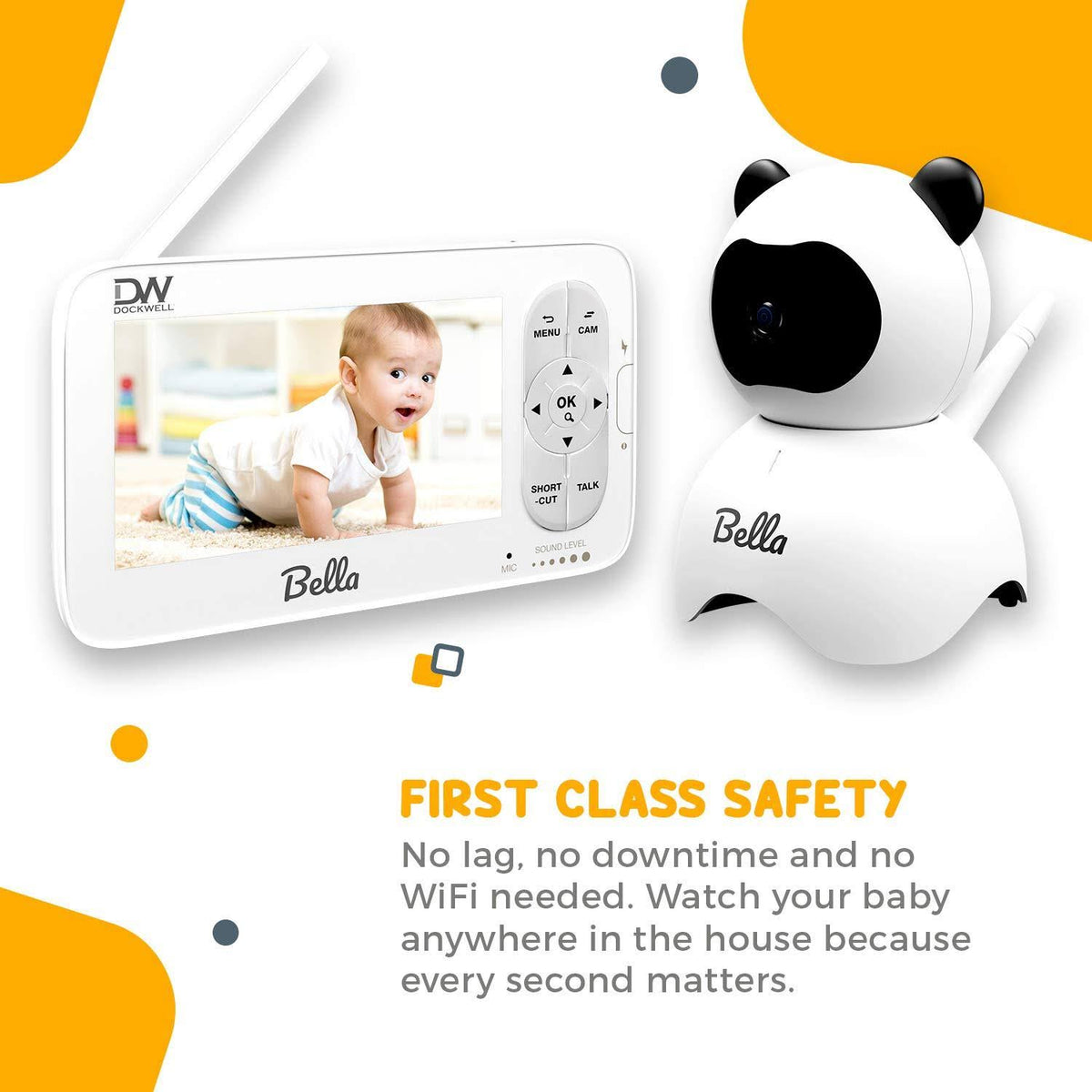 Video Baby Monitor 5 LCD Camera 2 Way Audio Night Vision Z5136