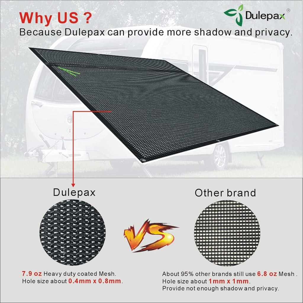 RV Awning Shade Screen with Zipper 8'X17'3'' S352139