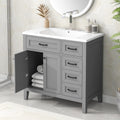 36" Grey Bathroom Vanity with Sink and Storage Cabinet A577678