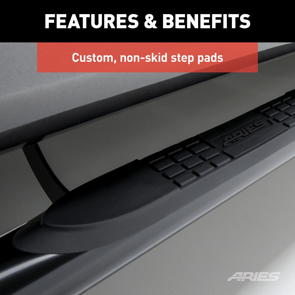 3-Inch Round Black Stainless Steel Nerf Bars C84715