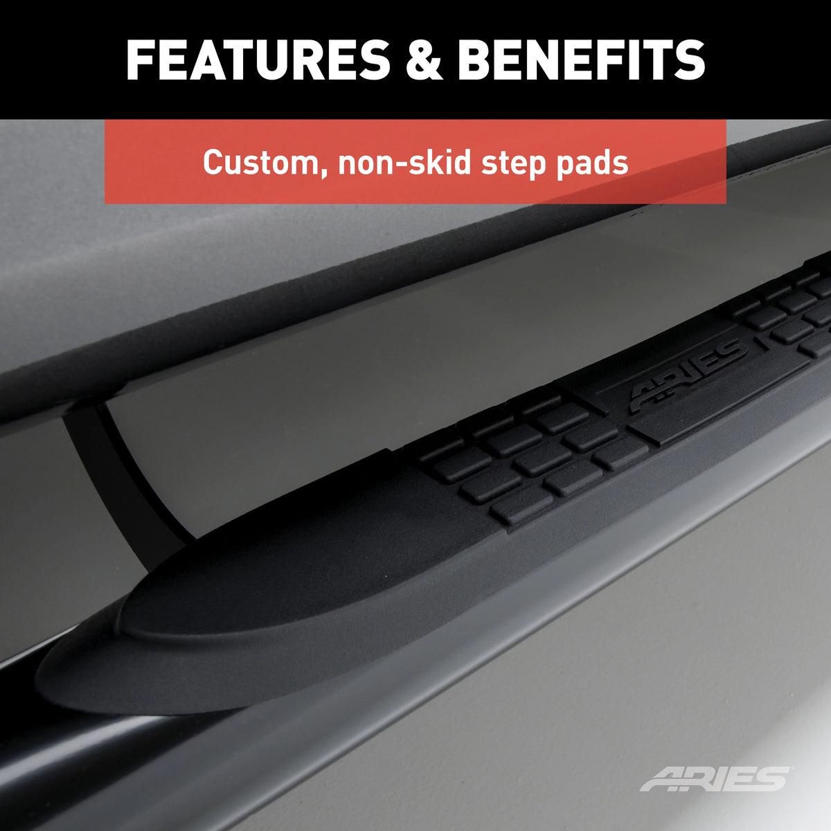 3-Inch Round Black Stainless Steel Nerf Bars C84715