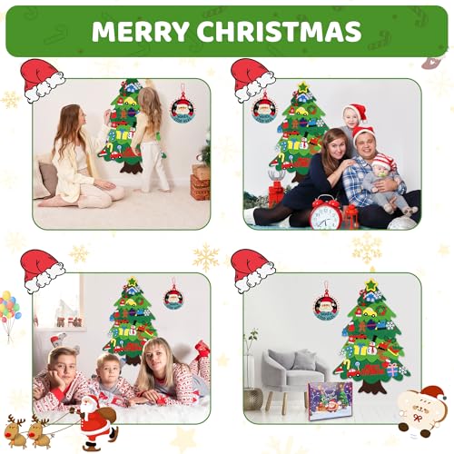Felt Christmas Tree Set with 32 Ornaments I218
