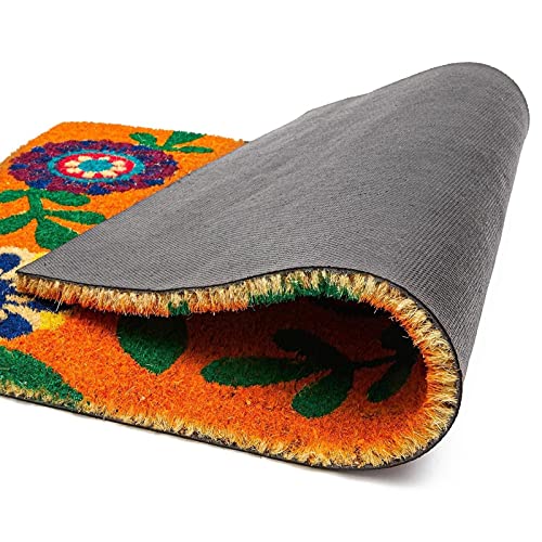 Coir Floral Door Mat 17 x 30 in T709