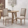 Beige Fabric Upholstered Dining Chairs Set of 2 A264