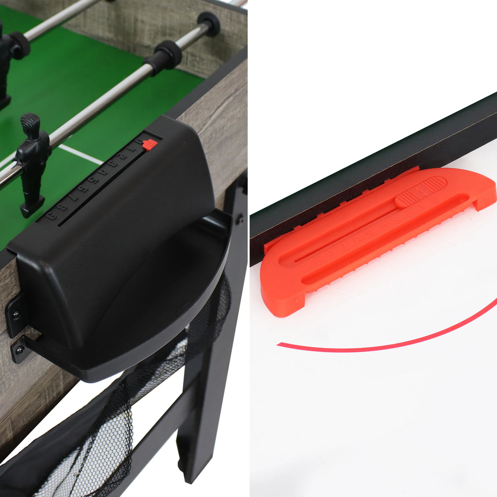5-in-1 Multi-Game Table with Billiards, Push Hockey, Foosball, Ping Pong, and Basketball D306