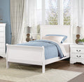 White 1pc Twin Size Sleigh Bed I49141
