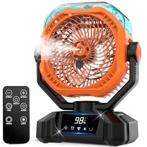 20000mAh Rechargeable Battery Powered Camping Fan with LED Lantern H12729