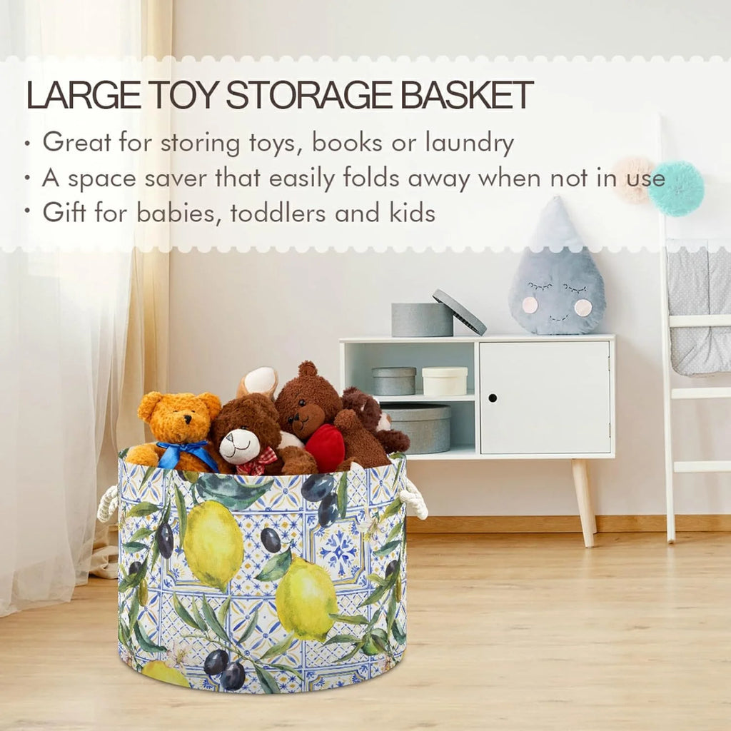Collapsible Storage Basket with Handle, 20x20x14 in Q893588