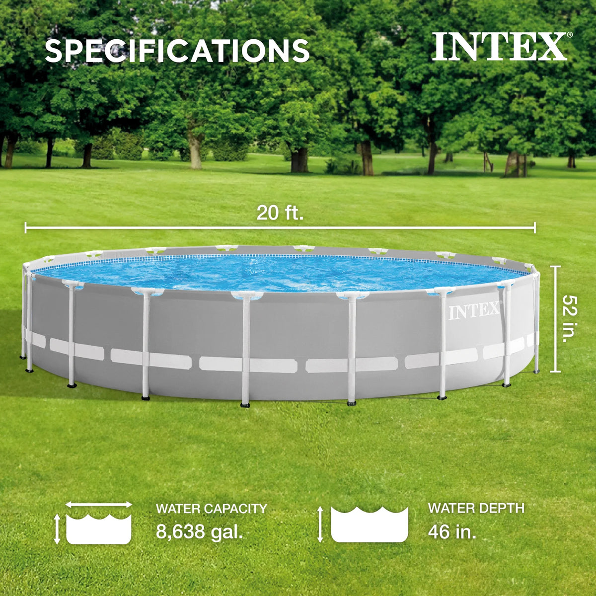 10ft x 30in Prism Frame Above Ground Swimming Pool & Filter Pump L260588