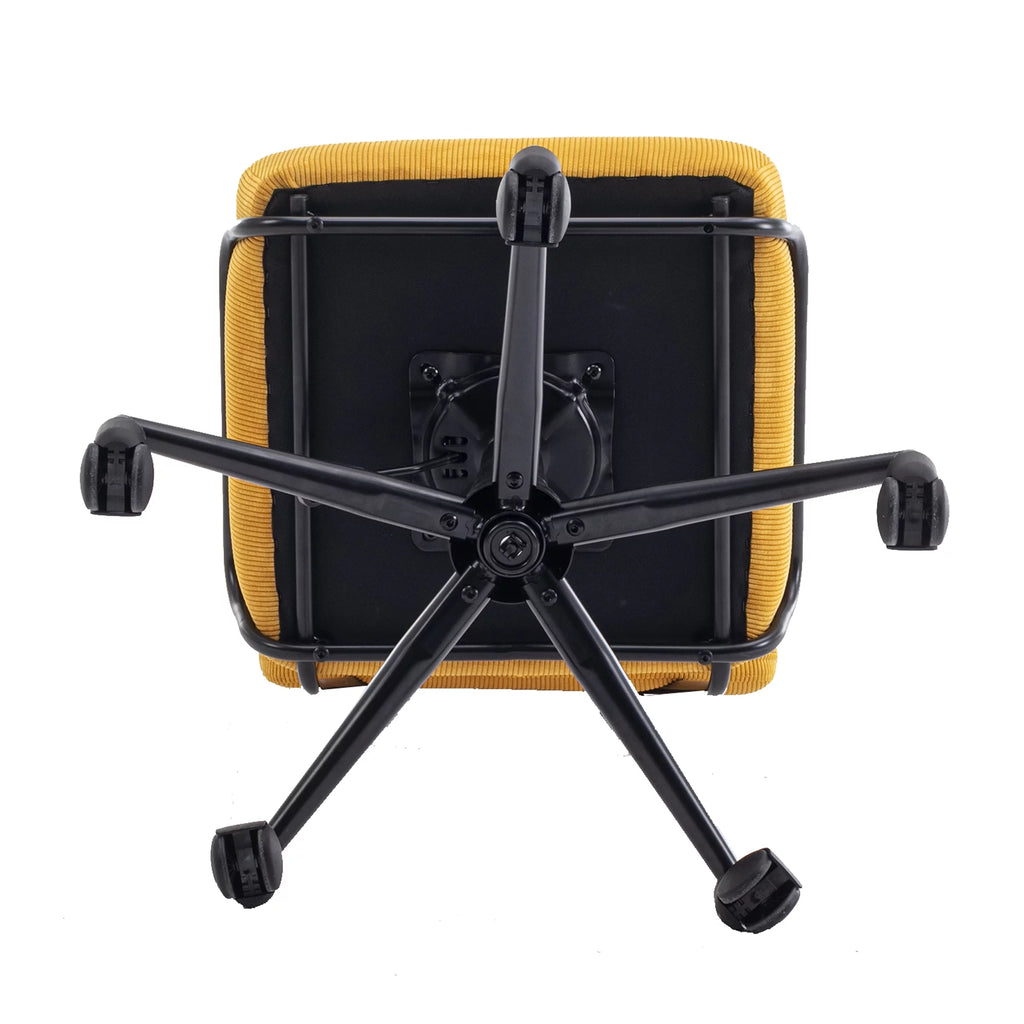 Yellow Corduroy Adjustable Swivel Desk Chair C77220