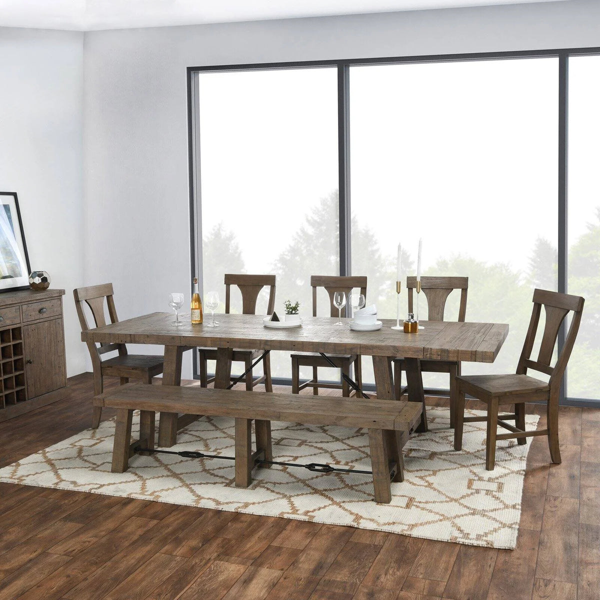 Reclaimed Pine 82 in. Extension Dining Table H109481