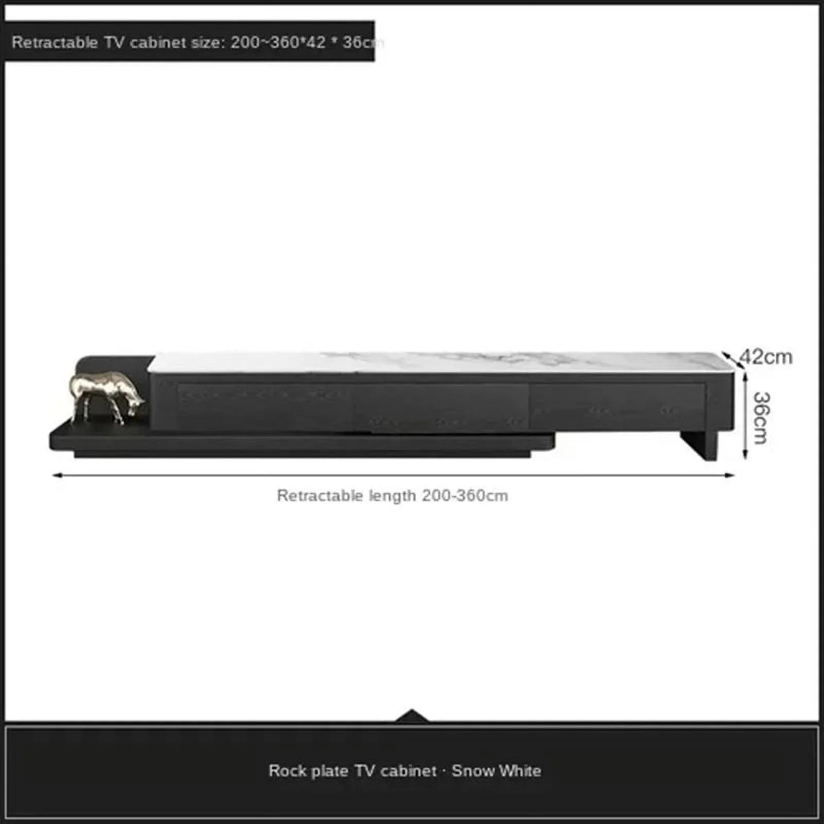 Italian Slate Coffee Table TV Cabinet Retractable O646