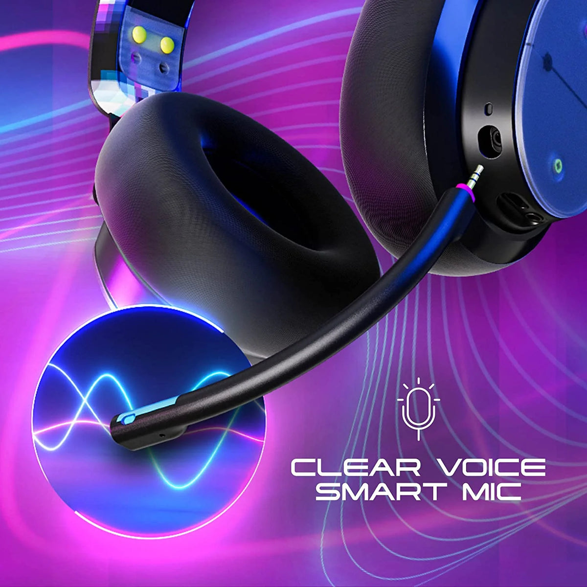 Black Wired/Wireless over-Ear Gaming Headset W340499